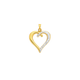 9ct Gold Two Tone Diamond-cut Heart Pendant