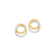 9ct Gold Two Tone Double Circle Stud Earrings