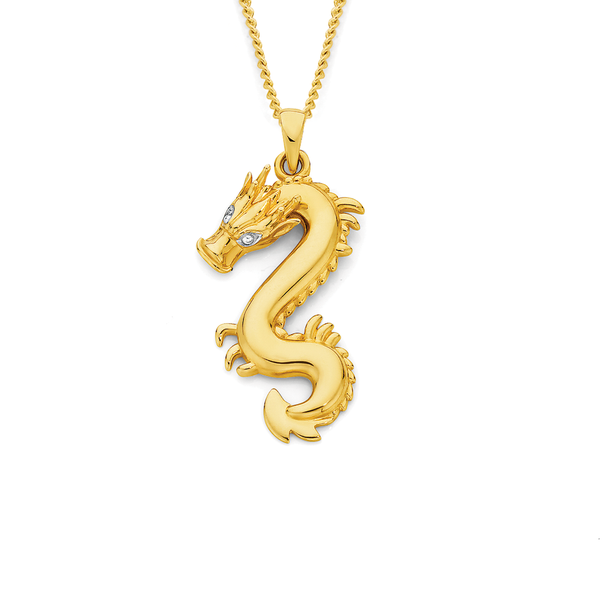 9ct  Gold Two Tone Dragon Pendant