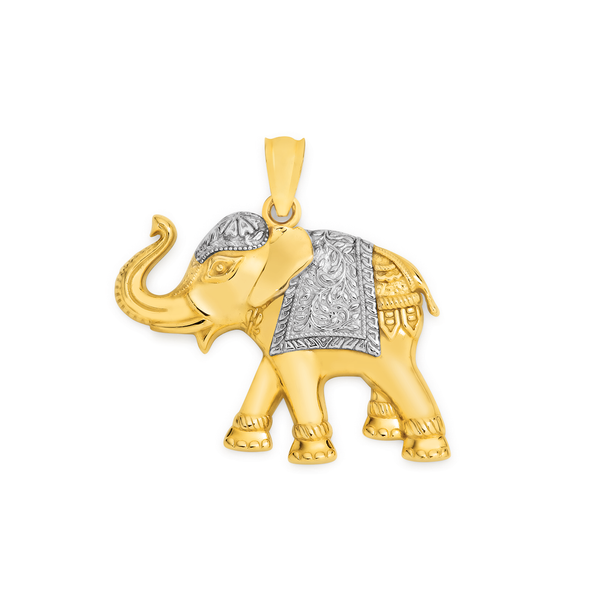 9ct Gold Two Tone Elephant Pendant