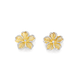 9ct Gold Two Tone Flower Stud Earrings