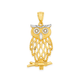 9ct Gold Two Tone Owl Pendant
