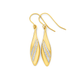 9ct Gold Two Tone Patterned Drop Earrings