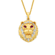 9ct Gold Two Tone Ruby & Diamond Lion Pendant