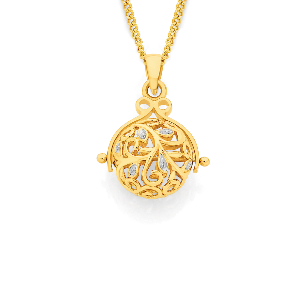 9ct Gold Two Tone Spinner Pendant 
