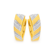 9ct Gold Two Tone Striped Tapered Huggie Earrings
