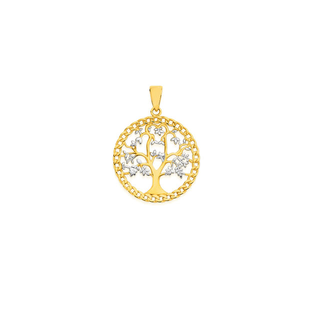 Two tone tree of life pendant Clearance