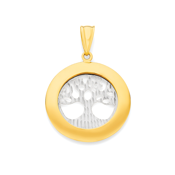 9ct Gold Two Tone Tree of Life Pendant