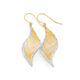 9ct Gold Two Tone Wave Drop Earrings