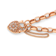 9ct Rose Gold 19cm Solid Belcher Diamond Padlock Bracelet