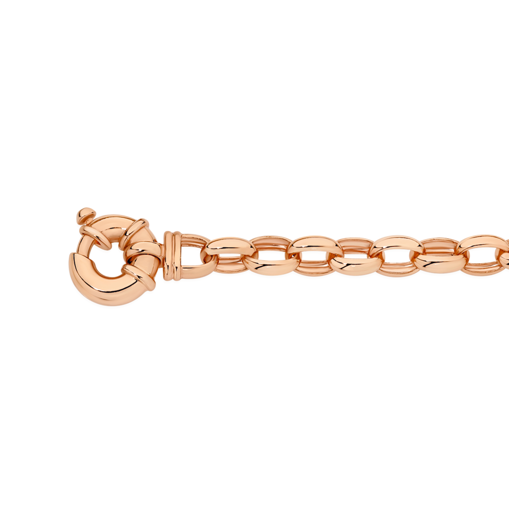 9ct Rose Gold 20cm Belcher Bolt Ring Bracelet Angus Coote - Main Image