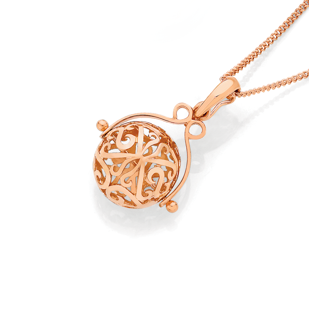 9ct Rose Gold Filigree Spinner Pendant 