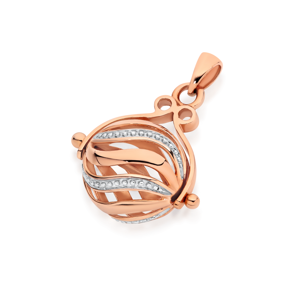9ct Rose Gold Two Tone Spinner Pendant 