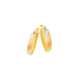 9ct Tri Tone Gold Diamond-Cut Striped Oval Hoop Earrings