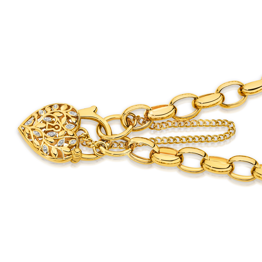 12mm Gold Diamond Cut Belcher Bracelet with Swivel Albert Clasp | AceApp