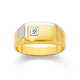 9ct Two Tone Gold Diamond Set Gents Ring