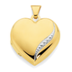 9ct Two Tone Gold Diamond Set Heart Locket