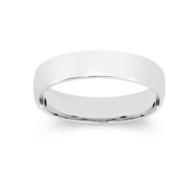 9ct White Gold 5mm Barrel Wedding Band | Angus & Coote