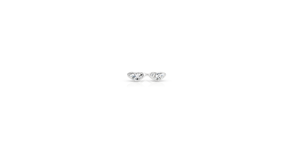 9ct White Gold Cubic Zirconia Stud Earrings in White Angus & Coote