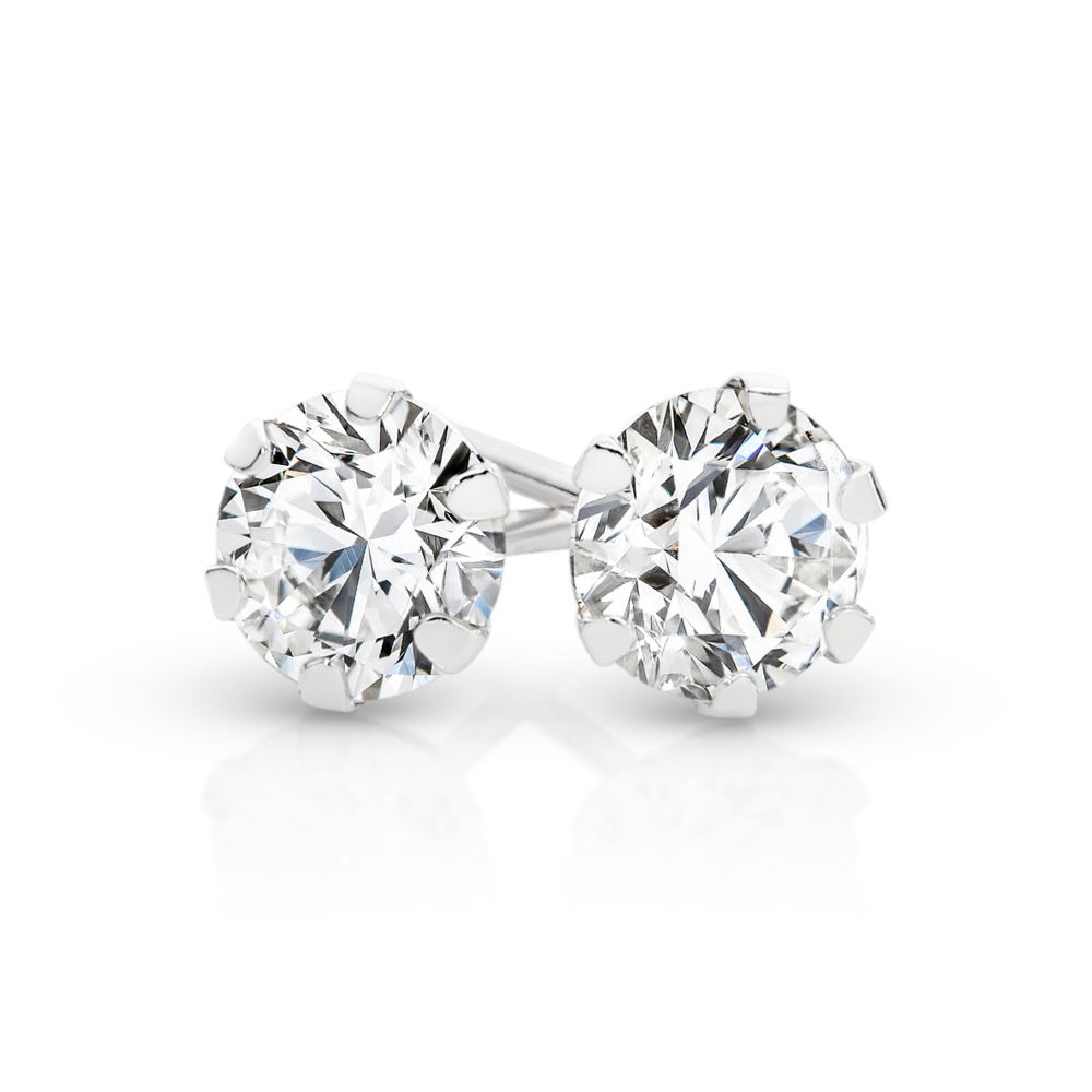 925 Sterling Silver Stud Earrings with Cubic Zirconia | Myth and Silver