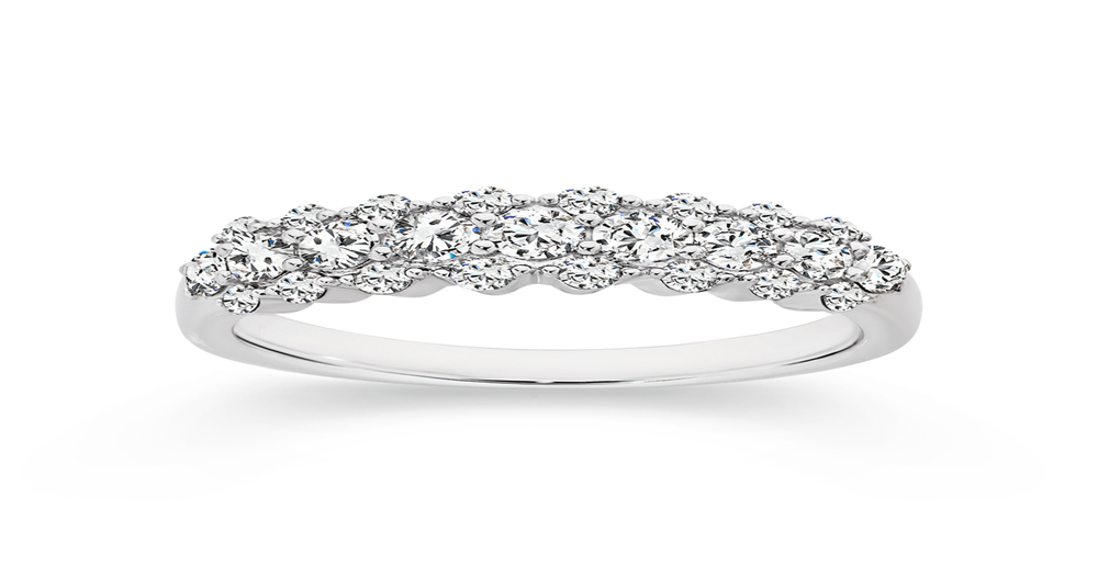 9ct White Gold Diamond Band Angus & Coote