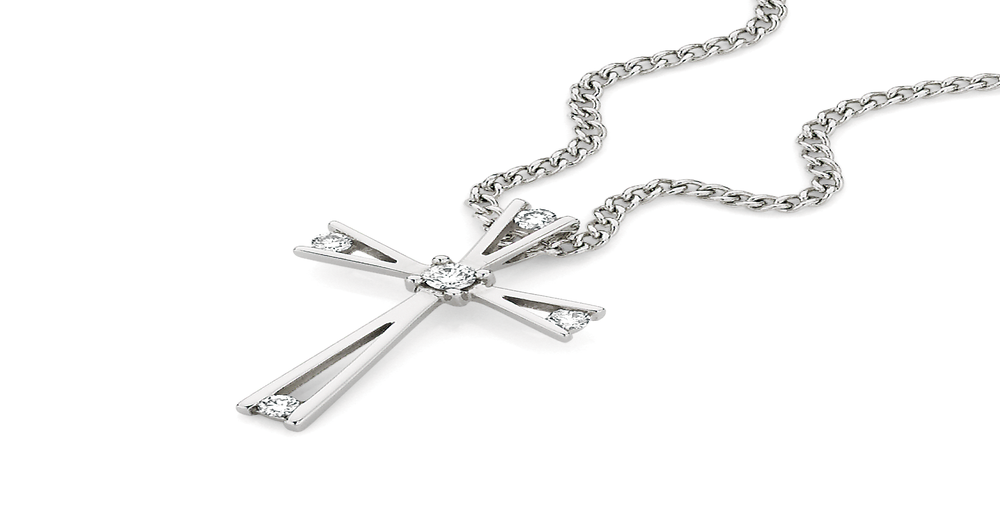 Crucifix Pendant Infinity Cross Necklace Zales 9ct White Gold
