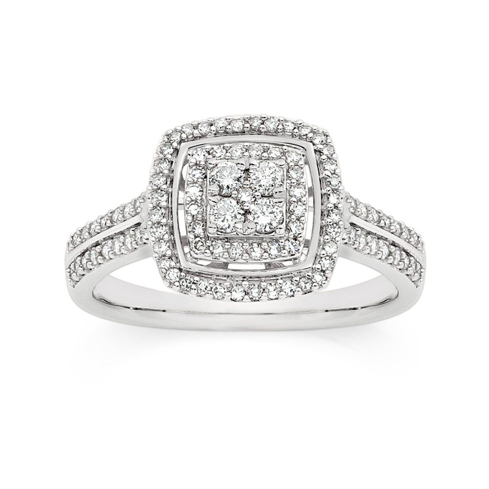 9ct Gold Diamond Pear Cluster Ring Rings Angus and Coote