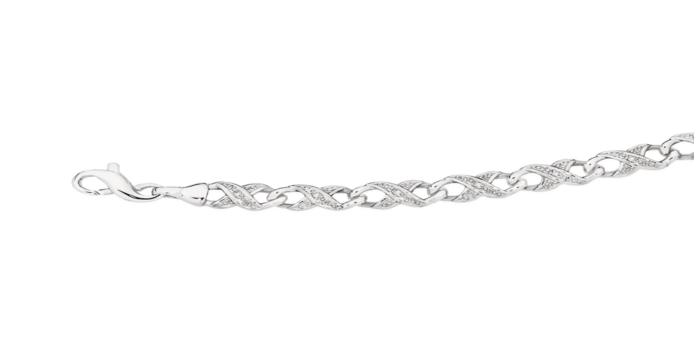 9ct White Gold Diamond Infinity Bracelet Angus & Coote