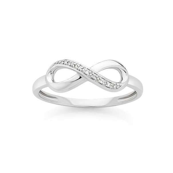9ct White Gold Diamond Infinity Dress Ring