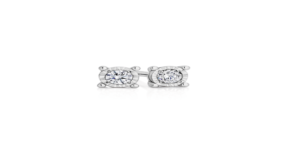 9ct White Gold Miracle Stud Earrings Angus & Coote