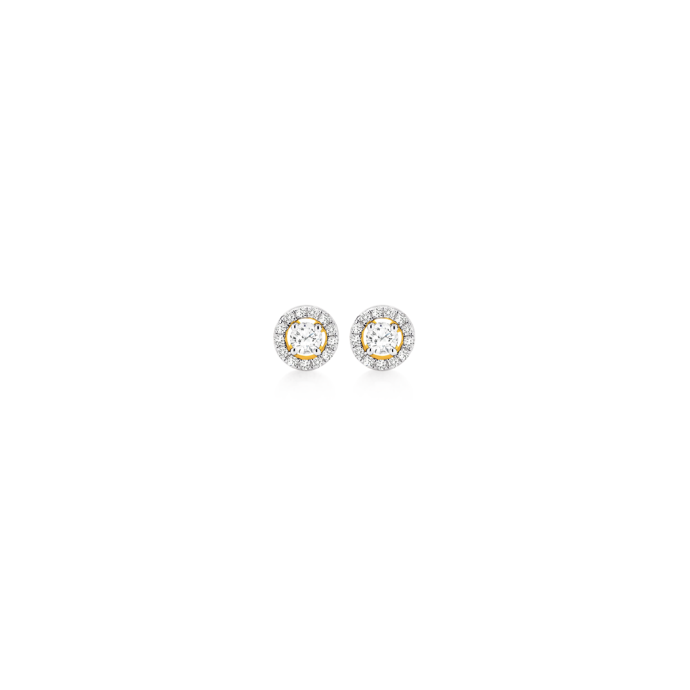 Unisex Round Diamond Cluster Earrings 14K White Gold 2ct Halo Studs 802487