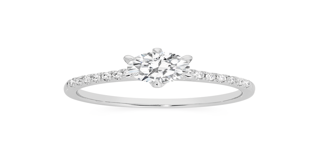 Alora By Angus & Coote 14ct White Gold Lab Grown Diamond Shoulder ...