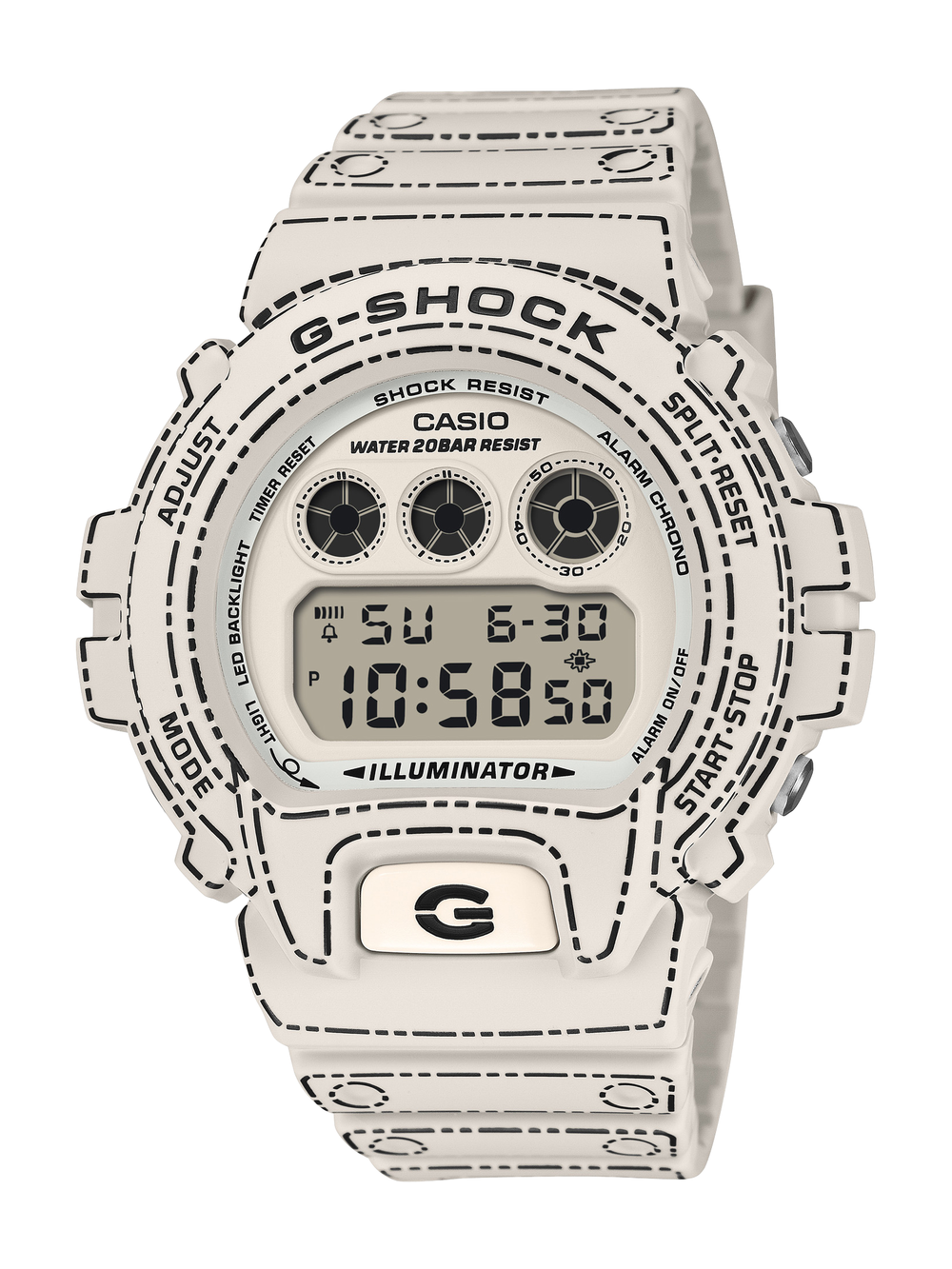 カシオG-SHOCK 国内正規品　折り紙　オフホワイト Casio G-shock Origami Special Edition Dw6900rgm-5d in White