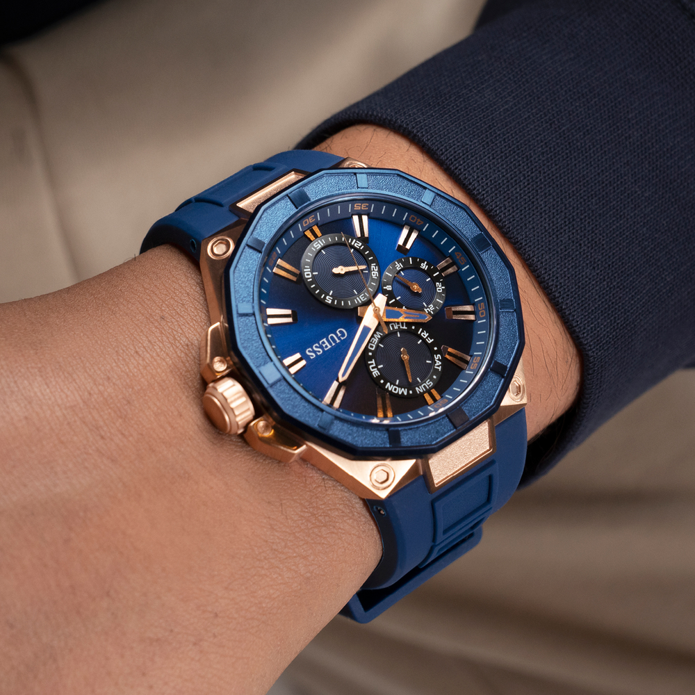 Guess Navy And Gold Watch Buy Rose Gold Watches For Men By GUESS