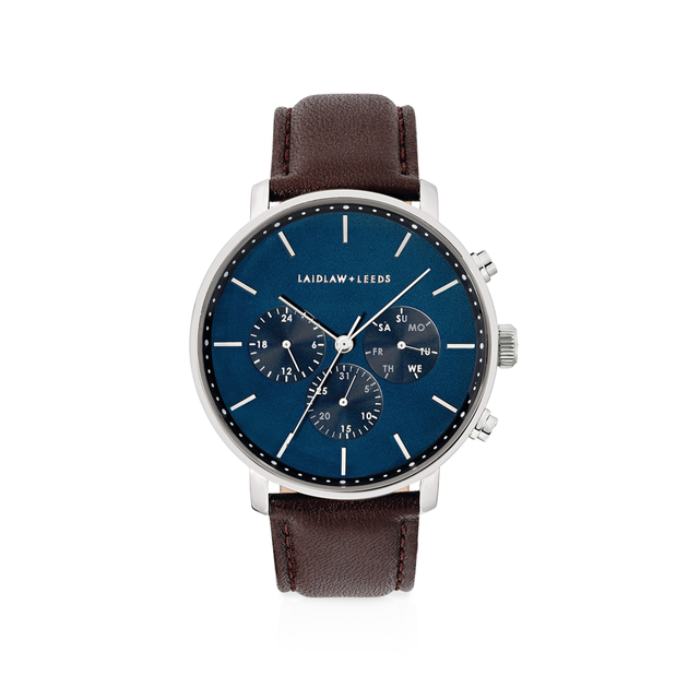 Laidlaw + Leeds Men's Casual Multifunction Watch in Silver | Angus & Coote