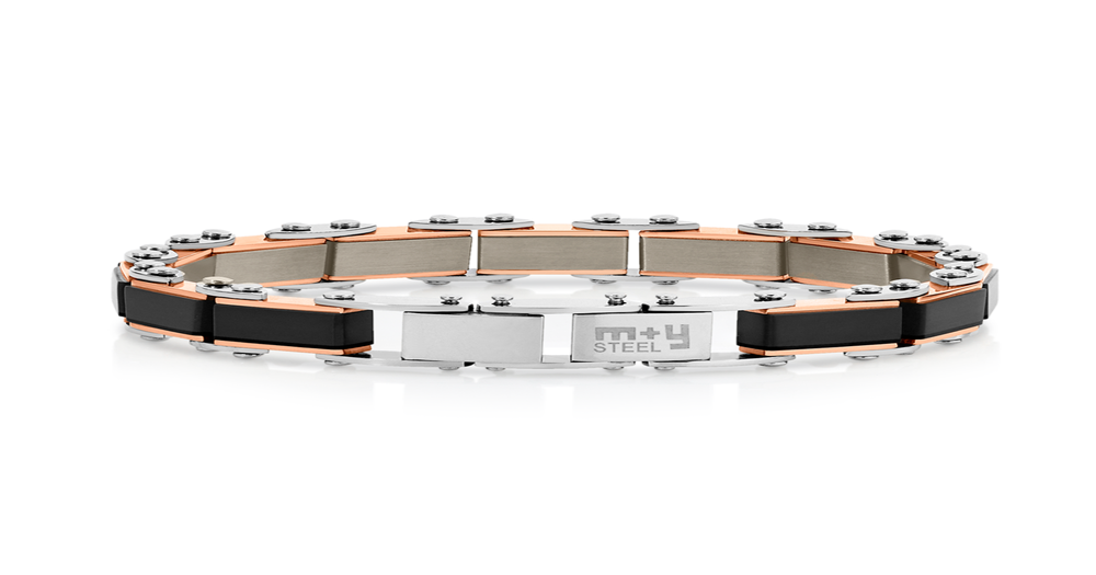 M+y Steel Black/satin Reversible Bracelet Angus & Coote