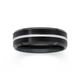 M+Y Tungsten Carbide Black & Silver Plate Line Ring