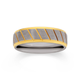 M+Y Tungsten Carbide Yellow Gold Plate & Matte Grey Ring