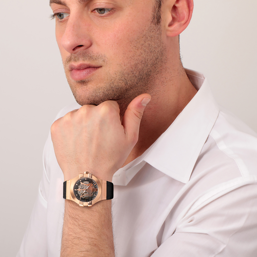 maserati skeleton automatic watch