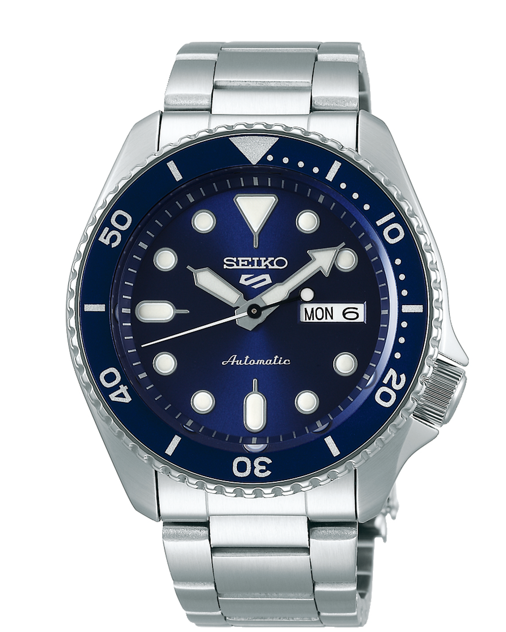 Seiko 5 Sports Men's Watch in Silver | Angus & Coote