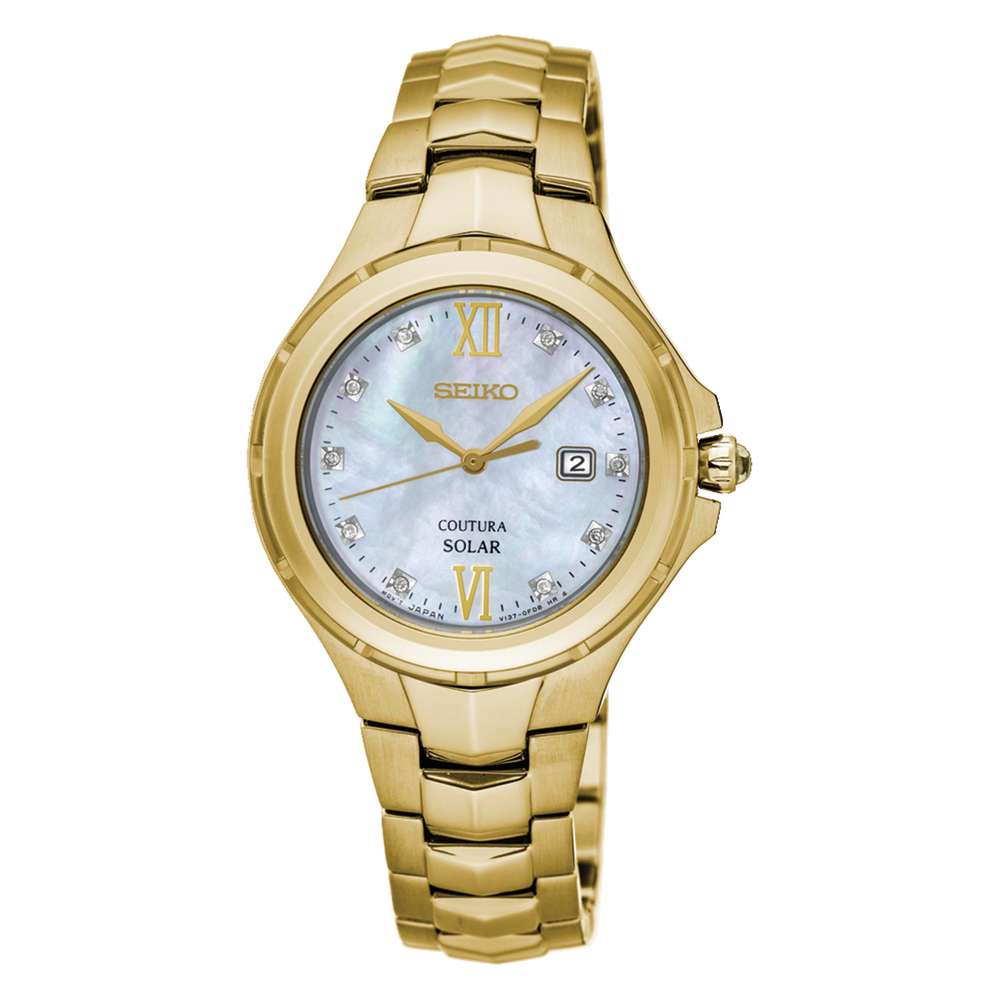 Seiko Ladies Coutura Solar Watch in Gold | Angus & Coote