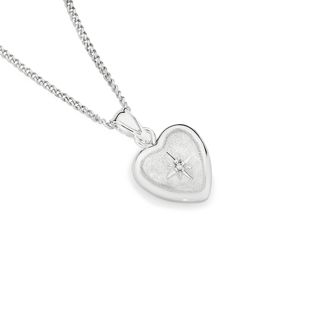 Angus Locket Silver 12mm Baby's First Diamond Locket in White | Angus & Coote