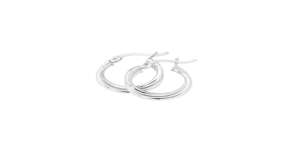 Silver 12mm Entwined Hoop Earrings Angus & Coote