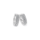 Silver 13mm Pave CZ Huggie Earrings