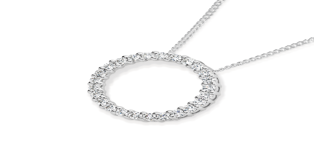 Silver 15mm Cz Circle Pendant Angus & Coote