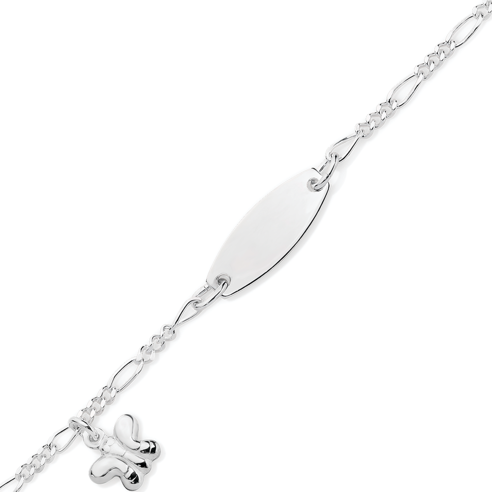 Silver 15cm Open Heart Identity Bracelet Bracelets & Bangles Angus