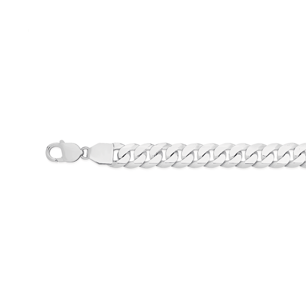 Silver 21cm Diamond Cut Flat Curb Bracelet