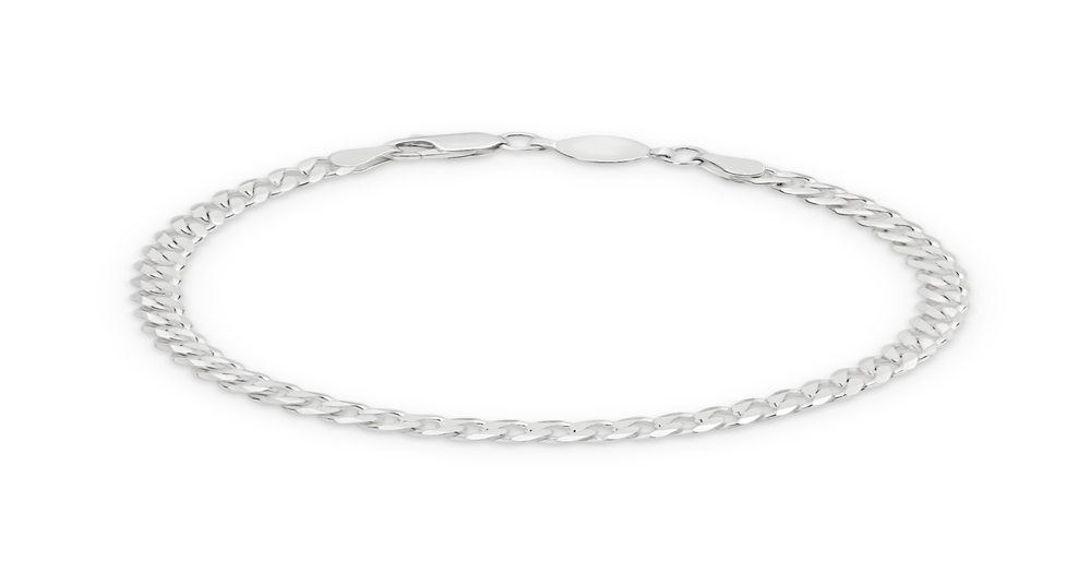 Silver 21cm Solid Curb Bracelet Angus & Coote