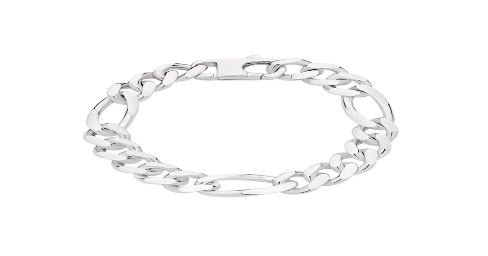 Silver 21cm Solid Figaro 5+1 Bracelet Angus & Coote