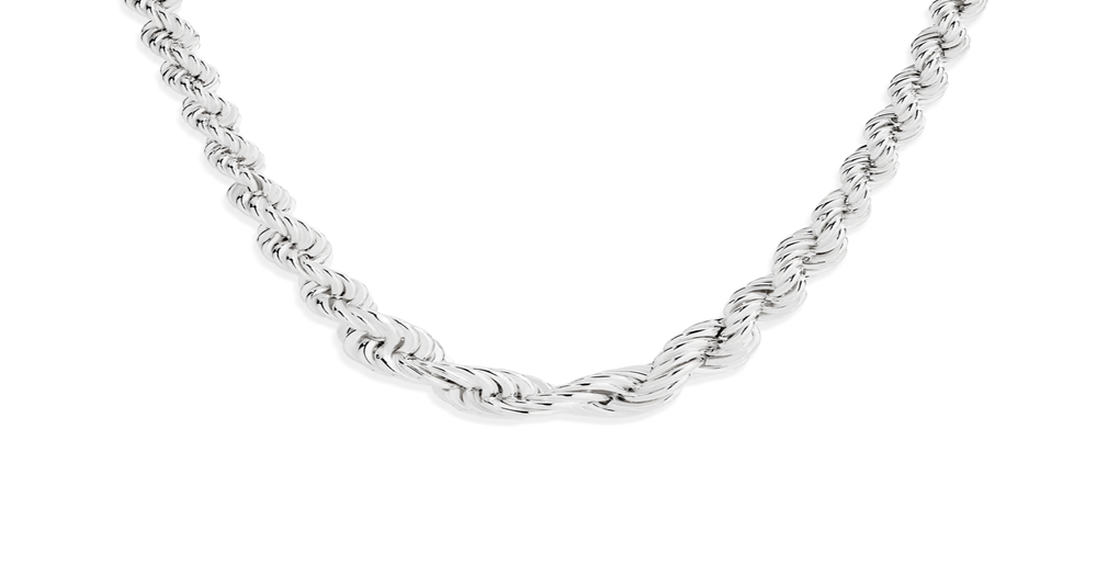 Silver 45cm Graduated Rope Necklet | Angus & Coote